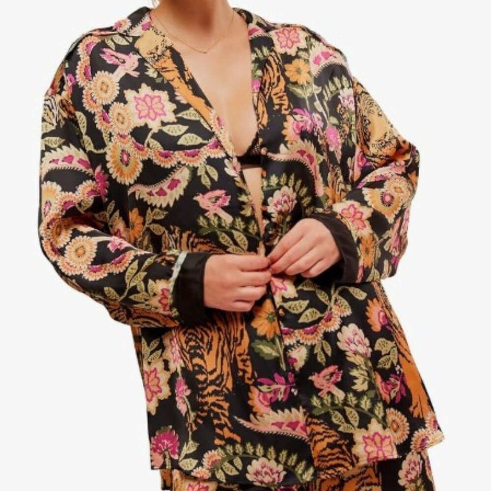 NWOT Free People Dreamy Days Pajama Set Iron Combo Medium